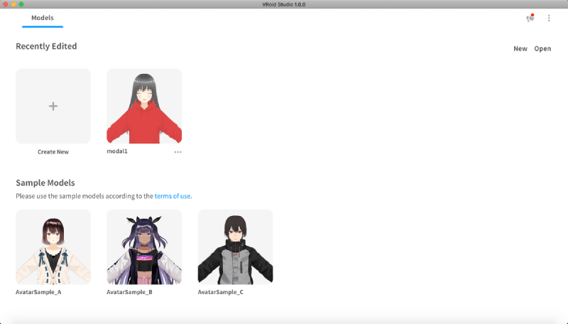 VRoid Studio GUI