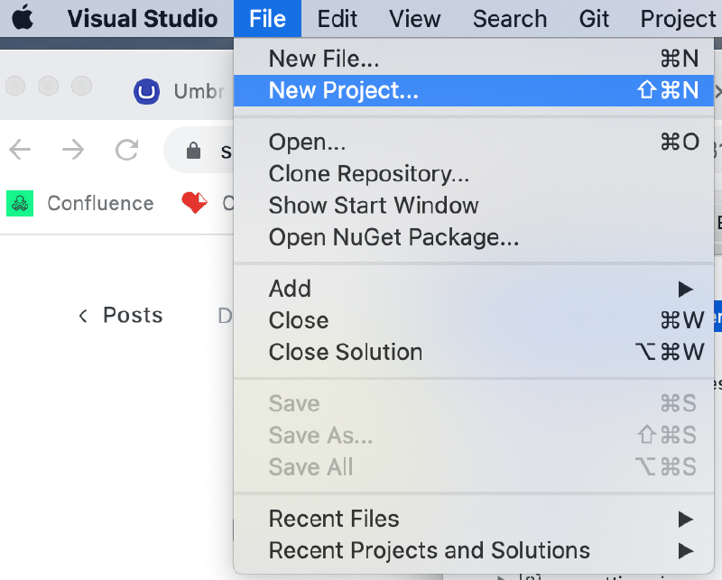Go to File > New Project …