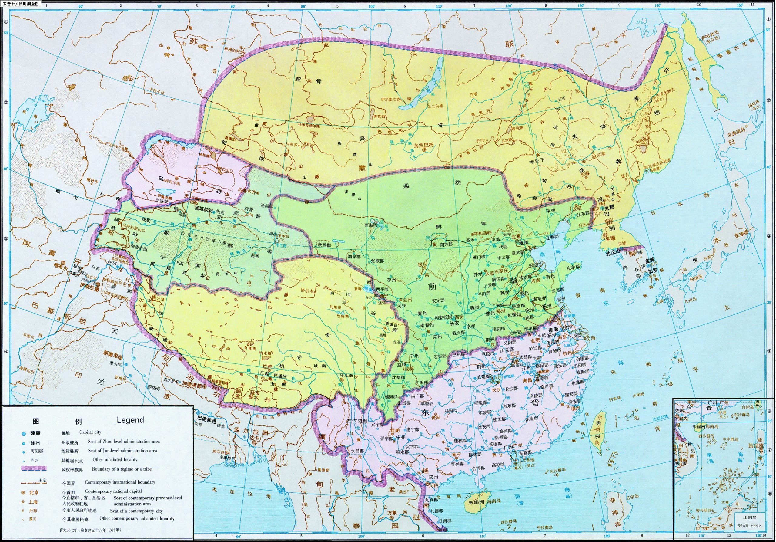 东晋时期形势图