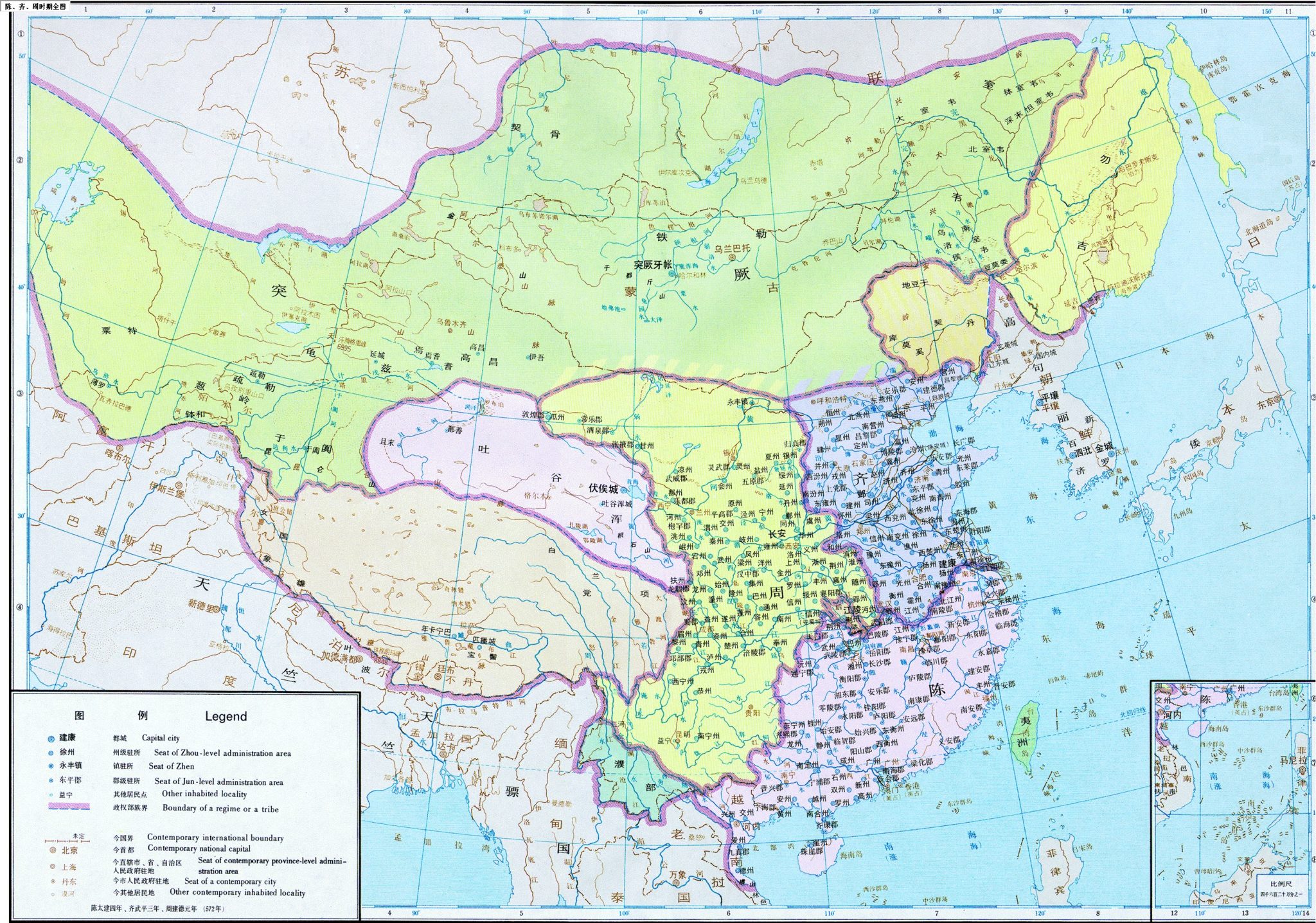 陈、北齐、北周时期全图