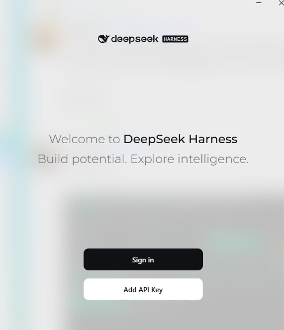 DeepSeek Harness start page