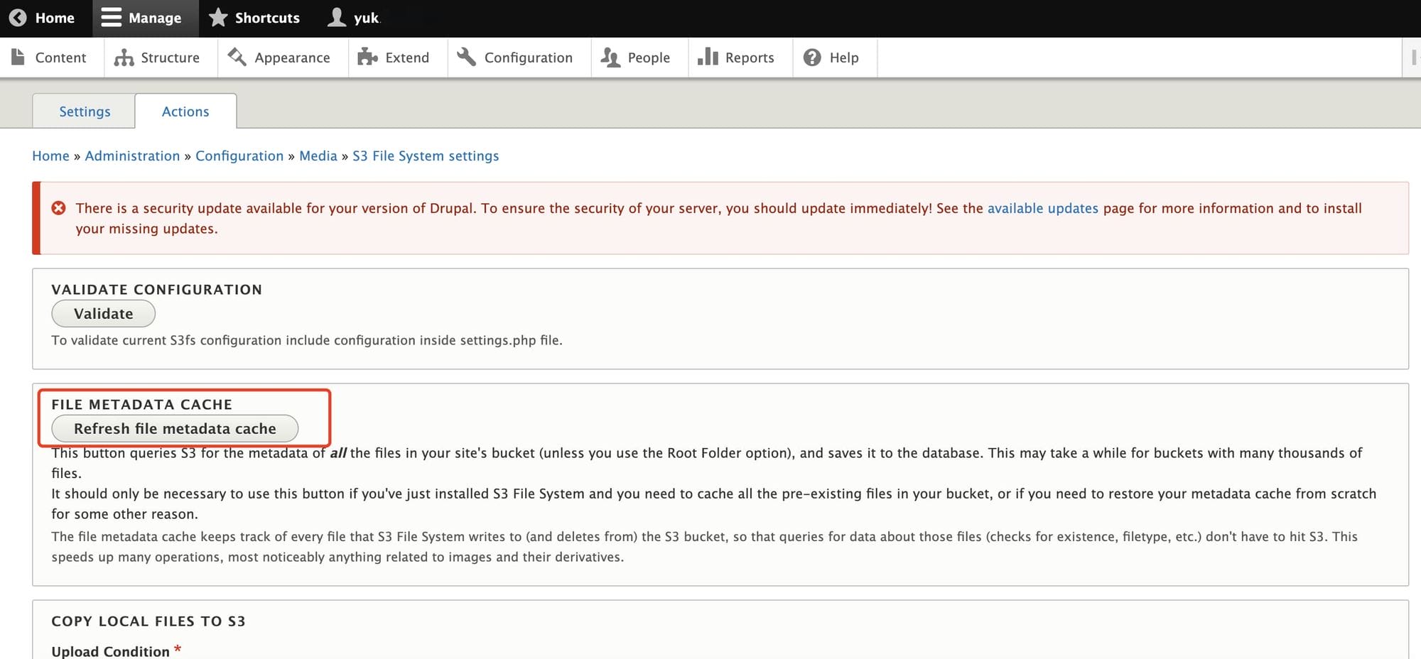 Drupal S3FS config